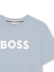 BOSS Light Blue Logo Short Sleeve T-Shirt - Image 3 of 3