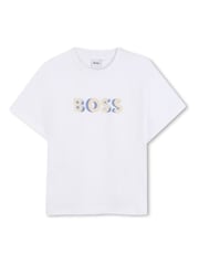 Alb - BOSS Logo Short Sleeve T-Shirt and Bermuda Shorts Set - Imaginea 3 din 6