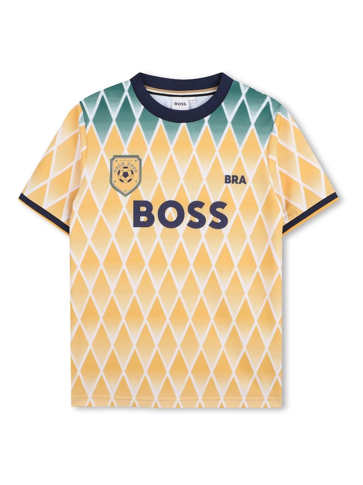 BOSS World Cup Logo Short Sleeve Crew Neck T-Shirt - Imaginea 1 din 3