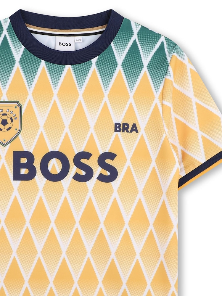 BOSS World Cup Logo Short Sleeve Crew Neck T-Shirt - Imaginea 3 din 3