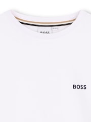 BOSS White & Pale Blue Logo Crew Neck Short Sleeve T-Shirts 2 Pack - Image 4 of 6