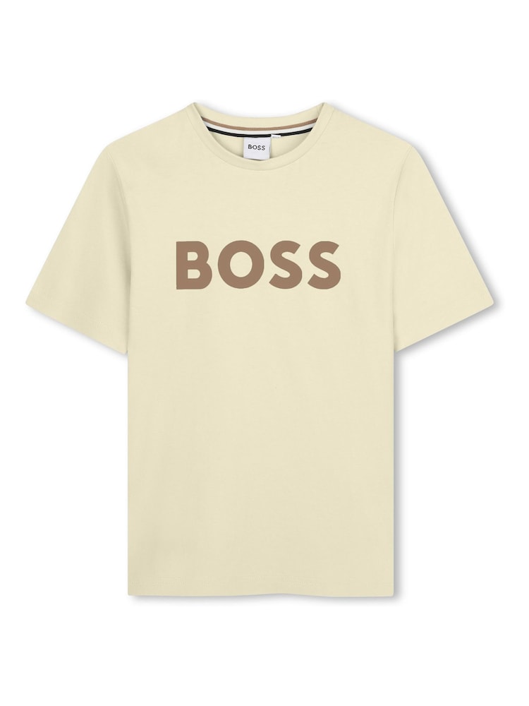 BOSS Yellow Logo Short Sleeve T-Shirt - Image 1 of 3 BOSS Yellow Logo Short Sleeve T-Shirt - Image 1 of 3