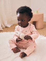 Pink Printed Rib Top and Leggings Baby Set 2 Piece (0mths-2yrs) - Image 1 of 13