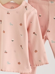 Pink Printed Rib Top and Leggings Baby Set 2 Piece (0mths-2yrs) - Image 10 of 13