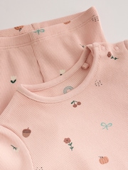 Pink Printed Rib Top and Leggings Baby Set 2 Piece (0mths-2yrs) - Image 11 of 13