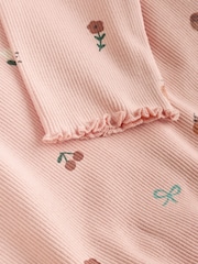 Pink Printed Rib Top and Leggings Baby Set 2 Piece (0mths-2yrs) - Image 12 of 13