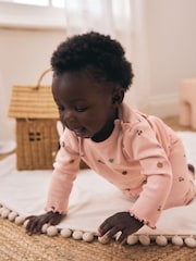 Pink Printed Rib Top and Leggings Baby Set 2 Piece (0mths-2yrs) - Image 2 of 13