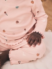 Pink Printed Rib Top and Leggings Baby Set 2 Piece (0mths-2yrs) - Image 3 of 13
