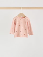 Pink Printed Rib Top and Leggings Baby Set 2 Piece (0mths-2yrs) - Image 7 of 13