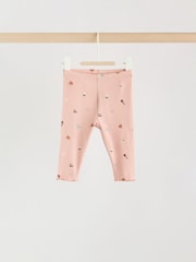 Pink Printed Rib Top and Leggings Baby Set 2 Piece (0mths-2yrs) - Image 8 of 13