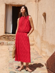 Love & Roses Red Broderie Shell Top - Image 3 of 4