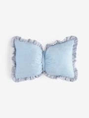 Light Blue 3D Ruffle Bow Cushion - Image 4 of 5