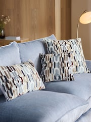 Grey Abstract 40 x 59cm Cut Velvet Hugo Cushion - Image 3 of 5