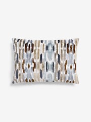 Grey Abstract 40 x 59cm Cut Velvet Hugo Cushion - Image 4 of 5