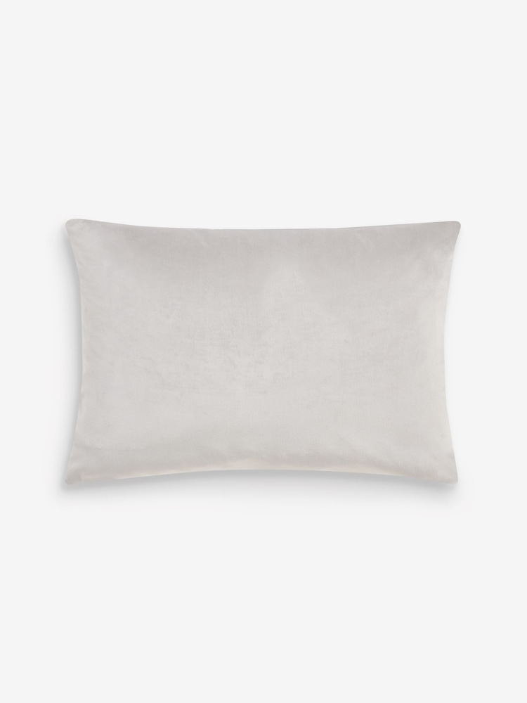 Grey Abstract 40 x 59cm Cut Velvet Hugo Cushion - Image 5 of 5