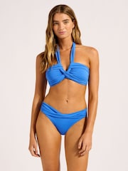 Seafolly Blue Halter Bandeau Bikini Top - Image 2 of 3