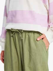 Roxy Purple Little Things Stripe Crew Neck Logo Sweatshirt - Image 6 of 7
