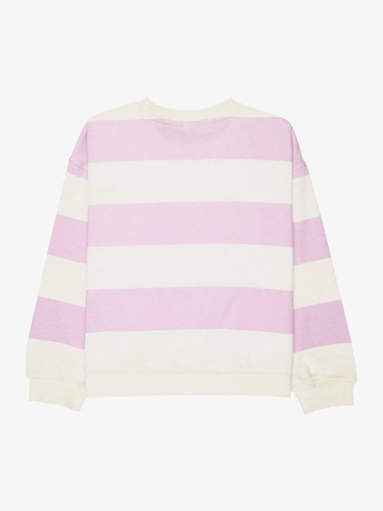 Roxy Purple Little Things Stripe Crew Neck Logo Sweatshirt - Image 7 of 7