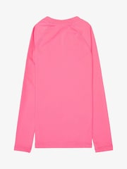 Roxy Pink Whole Hearted Long Sleeve Logo Rash Vest - Image 2 of 2