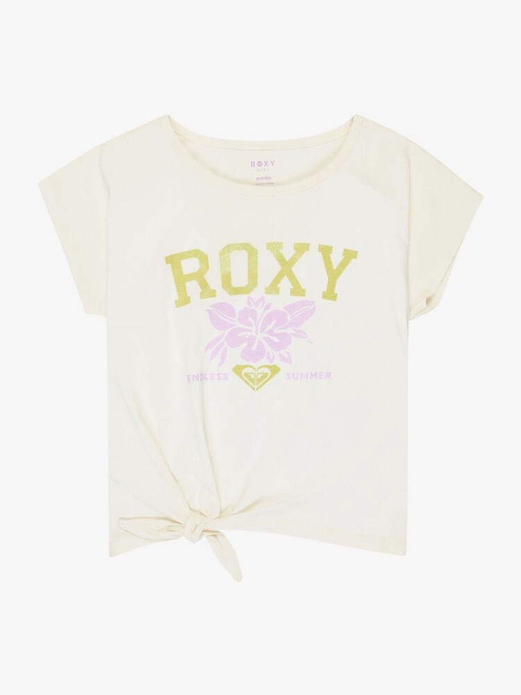 Roxy Cream Pura Playa Graphic Logo Short Sleeve T-Shirt - Image 1 of 2