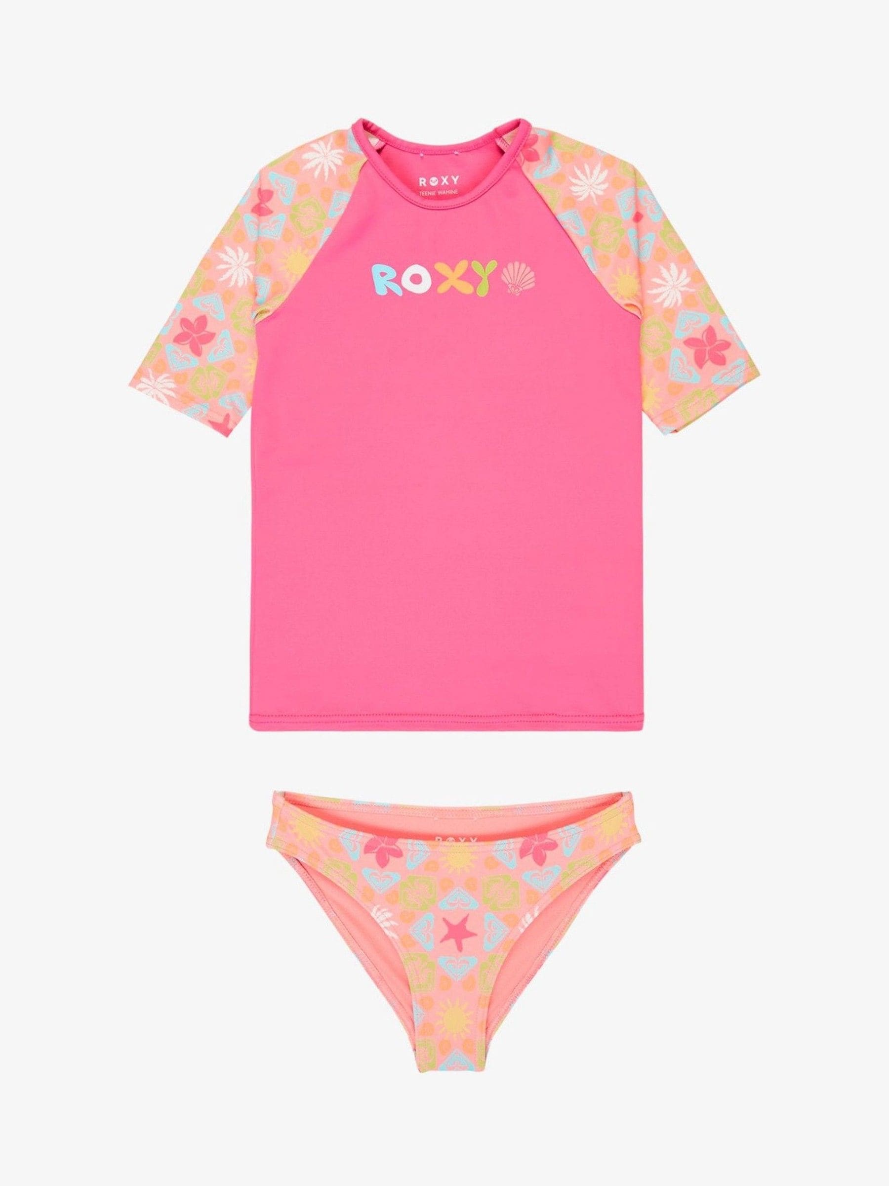 Next：日本 Roxy チェック ロゴ 半袖 ラッシュガード スイムセット