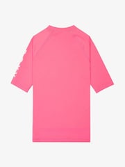 Roxy Pink Whole Hearted Short Sleeve Logo Rash Vest - Image 2 of 2