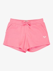 Roxy Pink Surf Feeling Terry Logo Shorts - Image 1 of 2