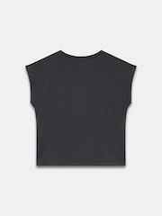 Mint Velvet Grey Cotton Bow Detail T-Shirt - Image 6 of 7