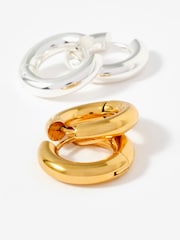 Zlatno - Minđuše od nehrđajućeg mini obruča od metvice - Slika 5 od 5