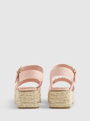 River Island Pink Heart Snaffle Buckle Wedge Sandal - Image 3 of 5