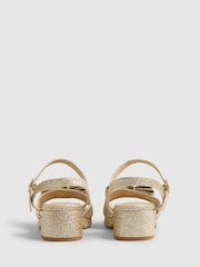 River Island Gold Glitter Bow Heeled Sandal - Image 3 of 5