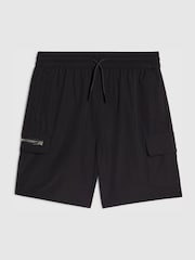 River Island Black Cargo Zip Pocket Shorts - Image 1 of 4