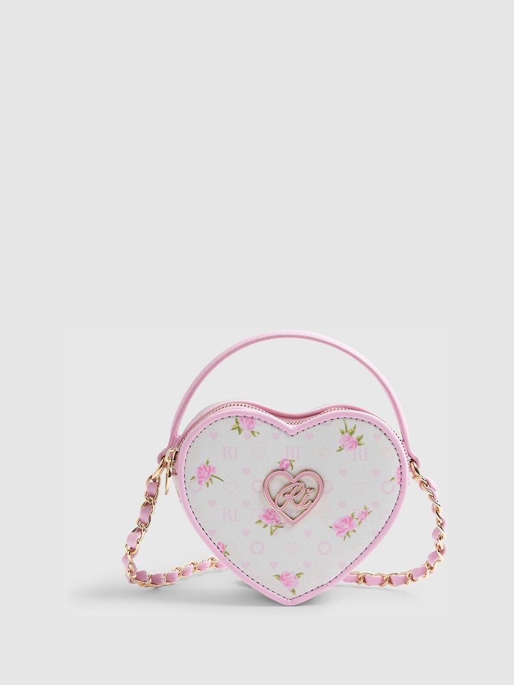 River Island Ditsy Floral Heart Mini Cross-Body Bag - Image 1 of 5