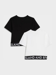 River Island Black Logo Waistband T-Shirts 2 Pack - Image 2 of 5
