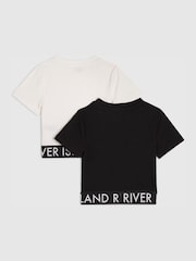 River Island Black Logo Waistband T-Shirts 2 Pack - Image 3 of 5