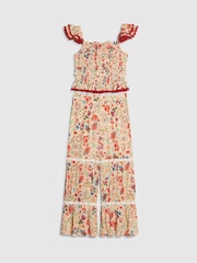 River Island Cream Mexicana Top & Trousers Set - Image 1 of 4