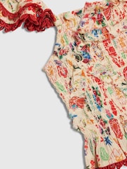 River Island Cream Mexicana Top & Trousers Set - Image 4 of 4