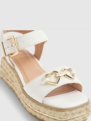 River Island White Heart Snaffle Buckle Wedge Sandal - Image 5 of 5