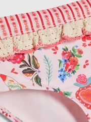 بيكيني بكشكشة بطبعة موضوعة بطراز مكسيكي من River Island - صورة 3 من 4