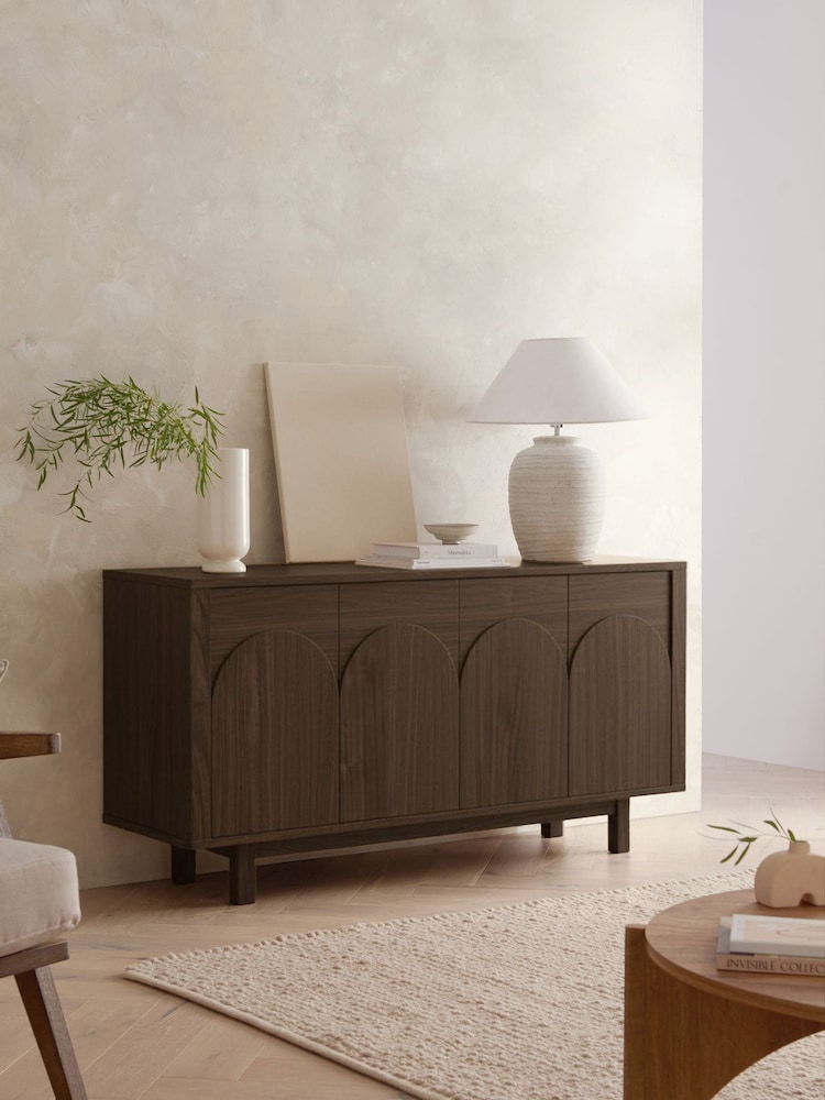 Dark Natural Arches Mango Wood Effect Large Sideboard - Image 1 of 4