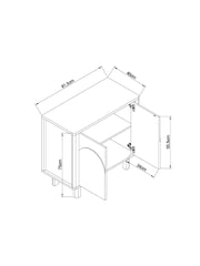 Dark Natural Arches Mango Wood Effect Small Sideboard - Image 3 of 4