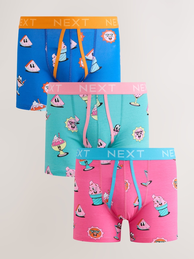 Pink Bright Yeye Weller A Front Boxers 3 Pack - Image 1 of 8 Pink Bright Yeye Weller A Front Boxers 3 Pack - Image 1 of 8
