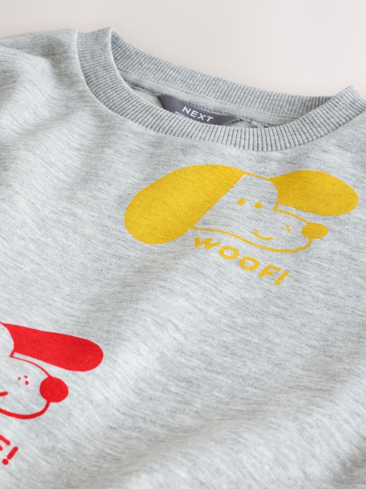 Grey Printed Dogs All-Over Print Crew Neck Sweatshirt (3mths-7yrs) - Image 4 of 4