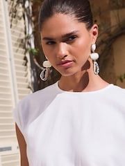 White Sleeveless Cutwork Detail Top - Image 5 of 9