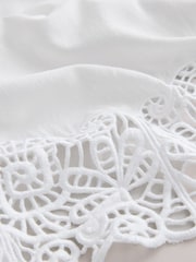 White Sleeveless Cutwork Detail Top - Image 8 of 9