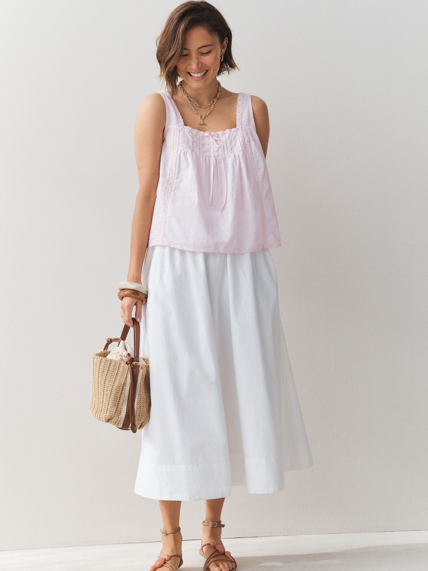 Buy Light Pink Lace Ribbon Trim Cami Top from Next USA