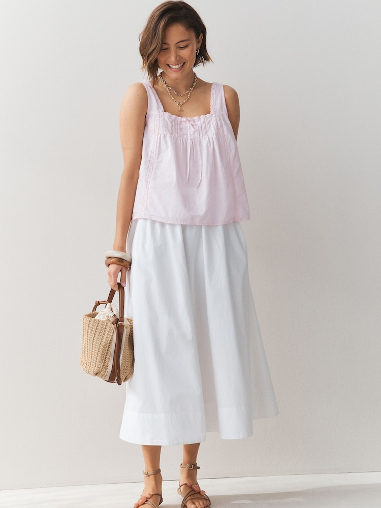 Light Pink Lace Ribbon Trim Cami Top - Image 2 of 7 Light Pink Lace Ribbon Trim Cami Top - Image 2 of 7