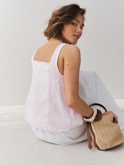 Light Pink Lace Ribbon Trim Cami Top - Image 3 of 7