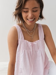 Light Pink Lace Ribbon Trim Cami Top - Image 4 of 7