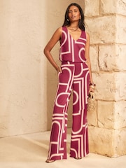 Love & Roses Geo Print pantalone - Slika 2 od 4